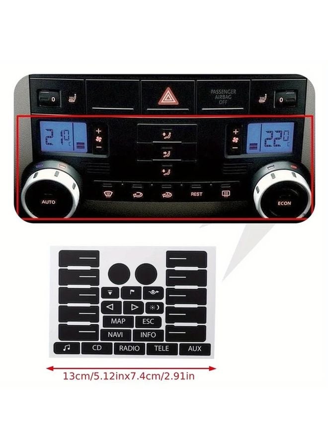 Volkswagen Touareg 7I 2004 2009 Central Console Button Stickers Repair Kit 1 Set Scratch Proof - Image 4